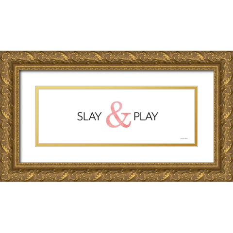 Slay and Play   Gold Ornate Wood Framed Art Print with Double Matting by Ball, Susan