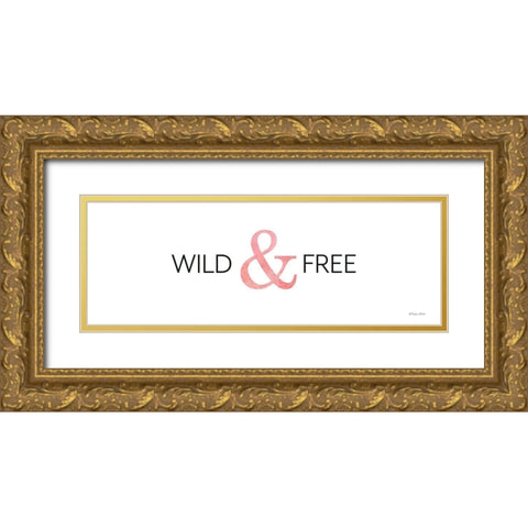 Wild And Free Gold Ornate Wood Framed Art Print with Double Matting by Ball, Susan