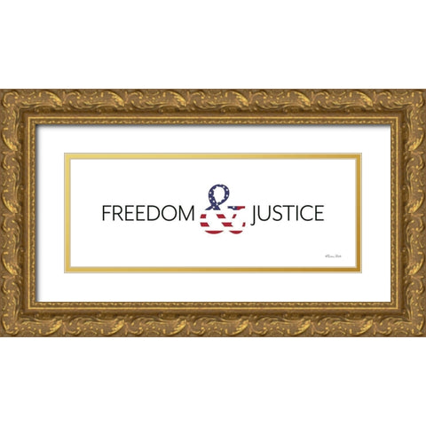 Freedom and Justice Gold Ornate Wood Framed Art Print with Double Matting by Ball, Susan