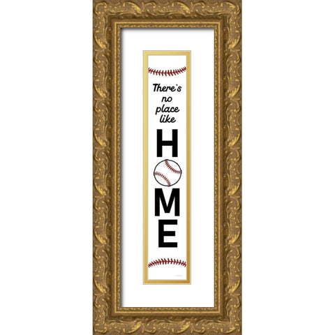 No Place Like Home Gold Ornate Wood Framed Art Print with Double Matting by Ball, Susan