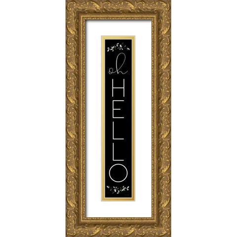 Oh Hello Gold Ornate Wood Framed Art Print with Double Matting by Ball, Susan