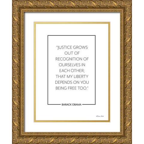 Justice Grows      Gold Ornate Wood Framed Art Print with Double Matting by Ball, Susan