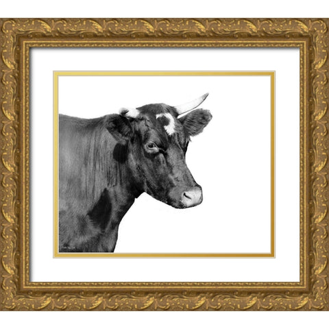 Bessie Gold Ornate Wood Framed Art Print with Double Matting by Stellar Design Studio