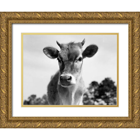Mildred Gold Ornate Wood Framed Art Print with Double Matting by Stellar Design Studio