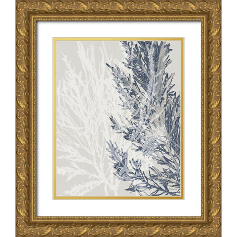 Transparent Coral 1 Gold Ornate Wood Framed Art Print with Double Matting by Stellar Design Studio