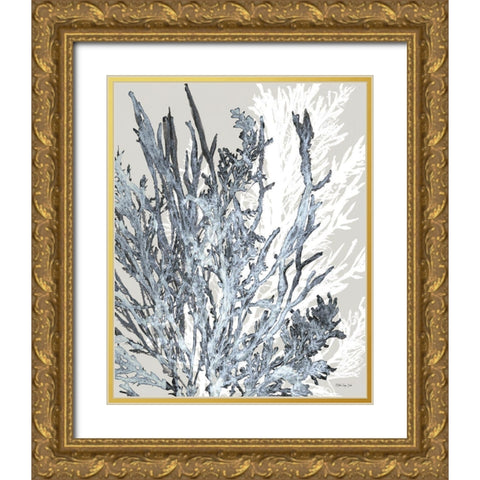 Transparent Coral 2 Gold Ornate Wood Framed Art Print with Double Matting by Stellar Design Studio