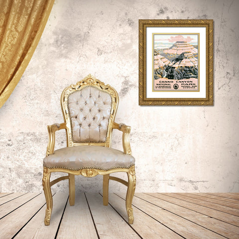 Grand Canyon Gold Ornate Wood Framed Art Print with Double Matting by Stellar Design Studio