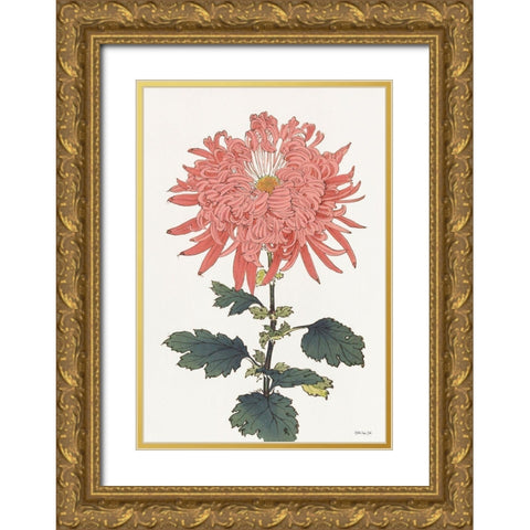 Pink Floral 1  Gold Ornate Wood Framed Art Print with Double Matting by Stellar Design Studio