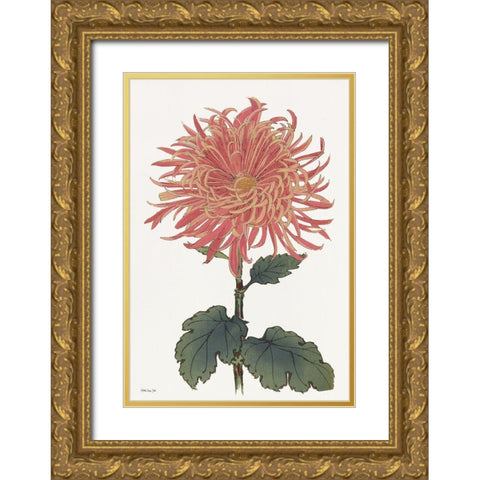 Pink Floral 2 Gold Ornate Wood Framed Art Print with Double Matting by Stellar Design Studio