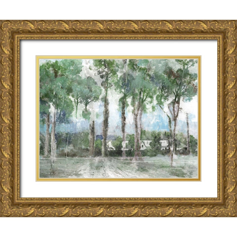 Behind the Trees 2 Gold Ornate Wood Framed Art Print with Double Matting by Stellar Design Studio