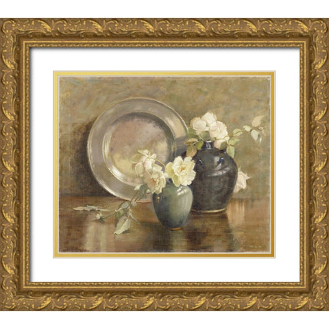 Vintage Romance Gold Ornate Wood Framed Art Print with Double Matting by Stellar Design Studio