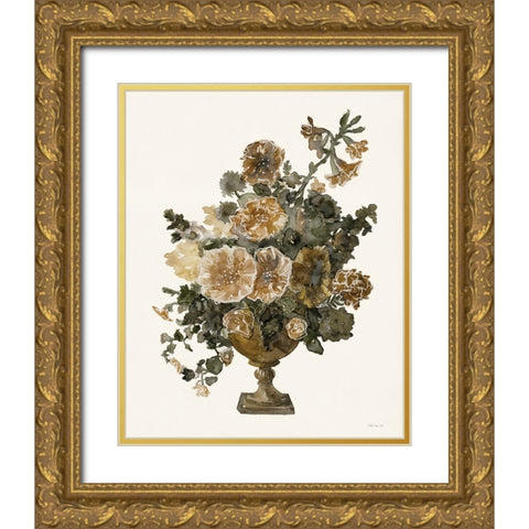 Bouquet in Urn 1 Gold Ornate Wood Framed Art Print with Double Matting by Stellar Design Studio