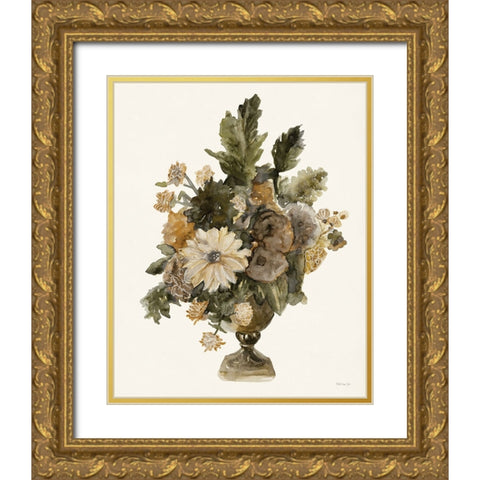 Bouquet in Urn 2 Gold Ornate Wood Framed Art Print with Double Matting by Stellar Design Studio