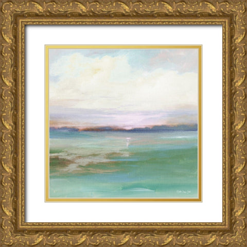 Calm Horizon 3   Gold Ornate Wood Framed Art Print with Double Matting by Stellar Design Studio