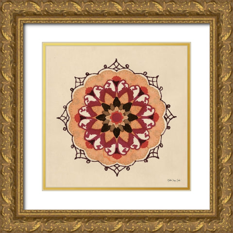 Mandala 1 Gold Ornate Wood Framed Art Print with Double Matting by Stellar Design Studio