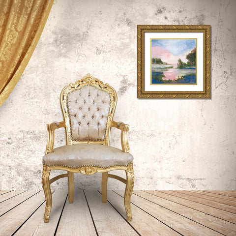 Pastel Countryside 1   Gold Ornate Wood Framed Art Print with Double Matting by Stellar Design Studio