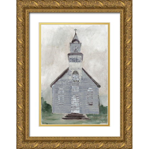 Church 1   Gold Ornate Wood Framed Art Print with Double Matting by Stellar Design Studio