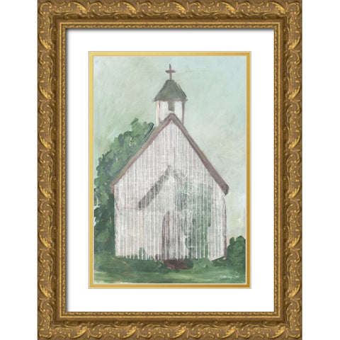 Church 3   Gold Ornate Wood Framed Art Print with Double Matting by Stellar Design Studio