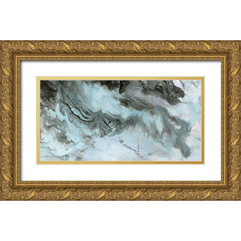 Marbled 1 Gold Ornate Wood Framed Art Print with Double Matting by Stellar Design Studio