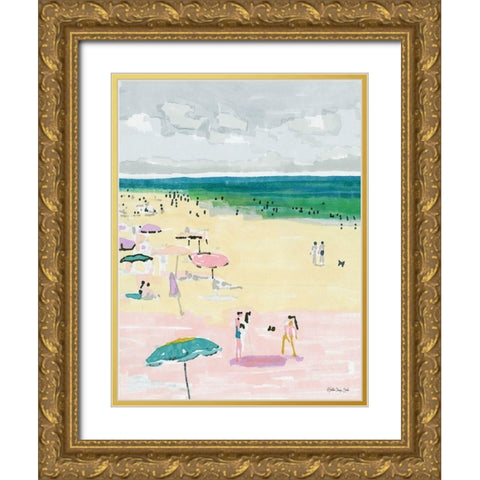 Beach Days 2 Gold Ornate Wood Framed Art Print with Double Matting by Stellar Design Studio