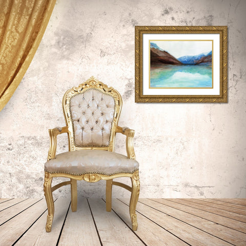 Mountain Lake 6 Gold Ornate Wood Framed Art Print with Double Matting by Stellar Design Studio