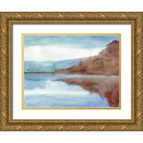 Mountain Lake 7 Gold Ornate Wood Framed Art Print with Double Matting by Stellar Design Studio