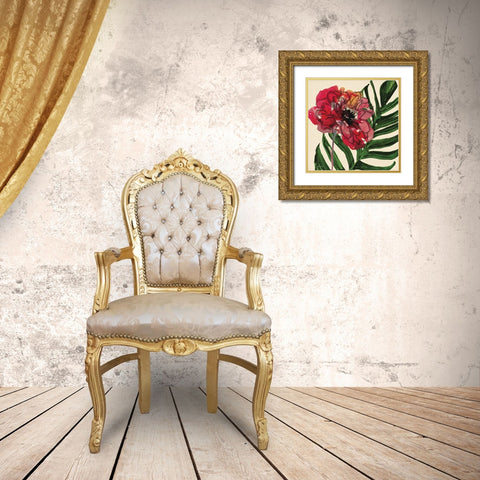 Tropical Floral 1 Gold Ornate Wood Framed Art Print with Double Matting by Stellar Design Studio