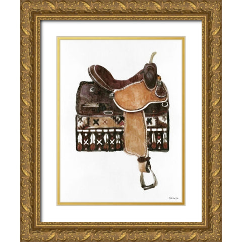 Saddle 1 Gold Ornate Wood Framed Art Print with Double Matting by Stellar Design Studio