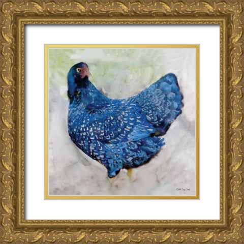 Rooster 2 Gold Ornate Wood Framed Art Print with Double Matting by Stellar Design Studio