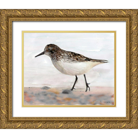 Sandpiper 2 Gold Ornate Wood Framed Art Print with Double Matting by Stellar Design Studio