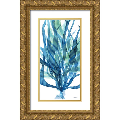 Soft Seagrass in Blue 1    Gold Ornate Wood Framed Art Print with Double Matting by Stellar Design Studio