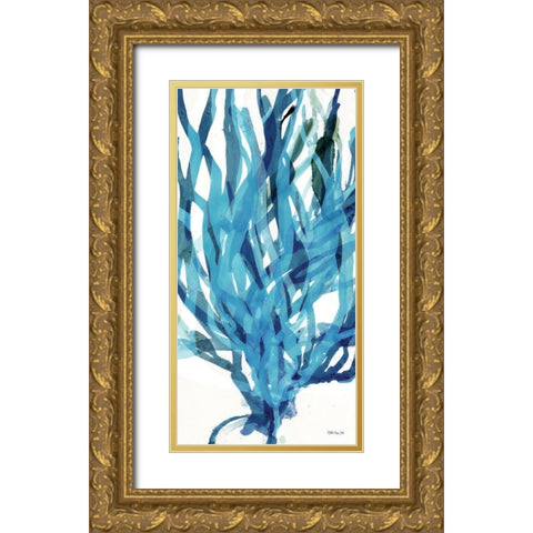 Soft Seagrass in Blue 2   Gold Ornate Wood Framed Art Print with Double Matting by Stellar Design Studio