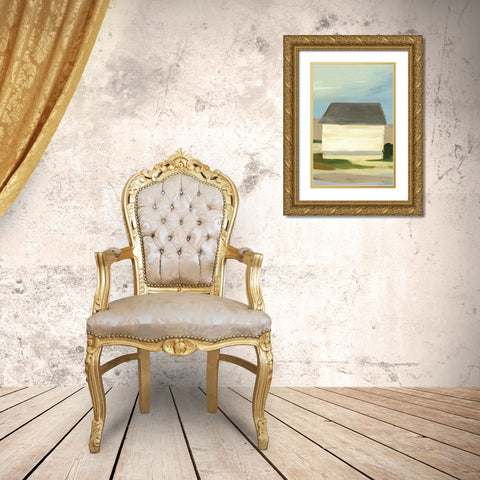 Seaside Cottage 2 Gold Ornate Wood Framed Art Print with Double Matting by Stellar Design Studio