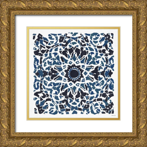Global Pattern I Gold Ornate Wood Framed Art Print with Double Matting by Stellar Design Studios