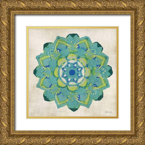 Global Pattern V Gold Ornate Wood Framed Art Print with Double Matting by Stellar Design Studio