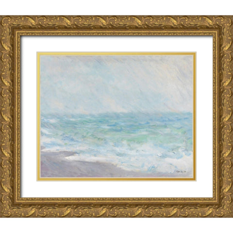 Monets Ocean View Gold Ornate Wood Framed Art Print with Double Matting by Stellar Design Studio