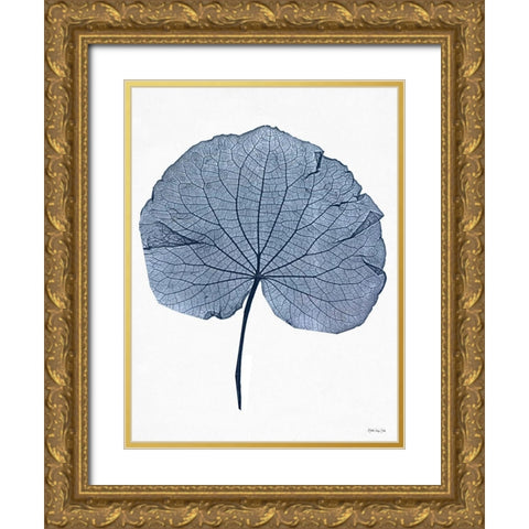 Indigo Nature Study IV Gold Ornate Wood Framed Art Print with Double Matting by Stellar Design Studio