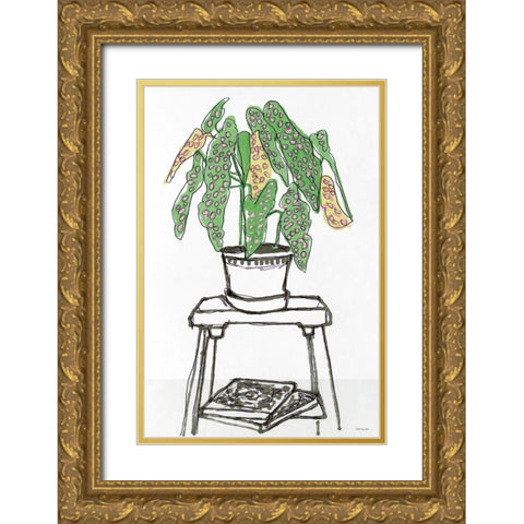 House Plant Study I Gold Ornate Wood Framed Art Print with Double Matting by Stellar Design Studio