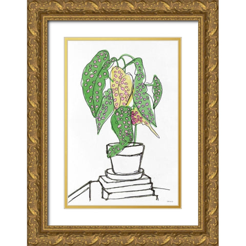 House Plant Study II Gold Ornate Wood Framed Art Print with Double Matting by Stellar Design Studio