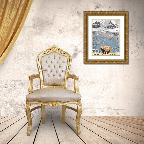 Mountain Grizzly 2   Gold Ornate Wood Framed Art Print with Double Matting by Stellar Design Studio