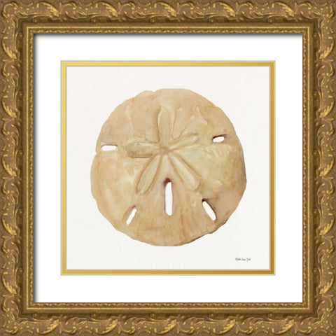 Neutral Shell Collection 5 Gold Ornate Wood Framed Art Print with Double Matting by Stellar Design Studio