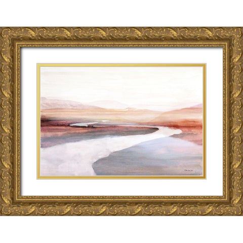 The Painted Desert Gold Ornate Wood Framed Art Print with Double Matting by Stellar Design Studio