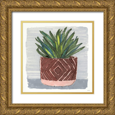 Potted Agave II Gold Ornate Wood Framed Art Print with Double Matting by Stellar Designs Studio