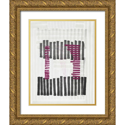 Intersecting Lines 1 Gold Ornate Wood Framed Art Print with Double Matting by Stellar Designs Studio