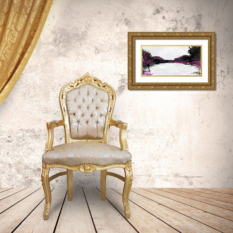 Summer Simmer Gold Ornate Wood Framed Art Print with Double Matting by Stellar Designs Studio