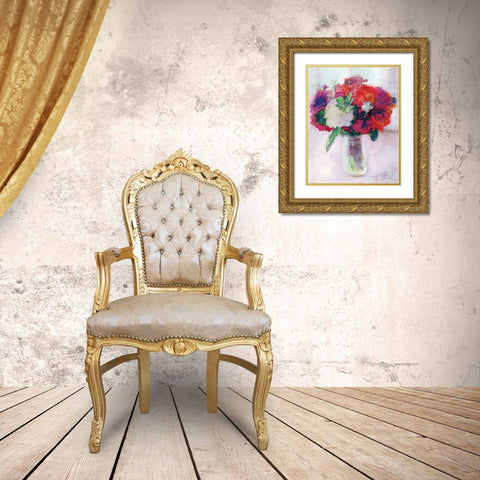 Dramatic Blooms 2 Gold Ornate Wood Framed Art Print with Double Matting by Stellar Design Studio