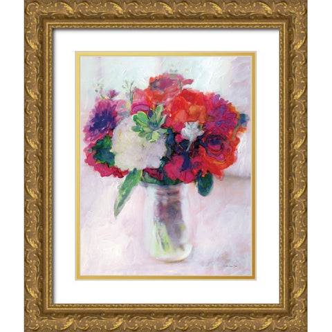 Dramatic Blooms 2 Gold Ornate Wood Framed Art Print with Double Matting by Stellar Design Studio