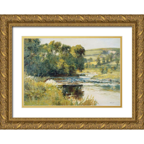 Landscape Gold Ornate Wood Framed Art Print with Double Matting by Stellar Design Studio