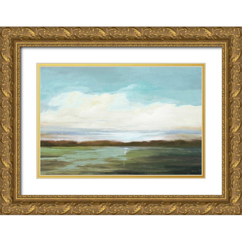 Land 6 Gold Ornate Wood Framed Art Print with Double Matting by Stellar Design Studio