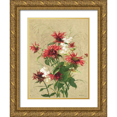 Meadow Flowers 3 Gold Ornate Wood Framed Art Print with Double Matting by Stellar Design Studio